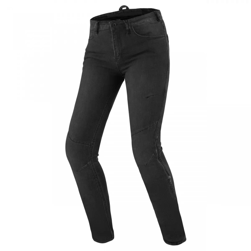 Damen-Motorradjeans mit verlängertem Bund, Shima Metro, schwarz