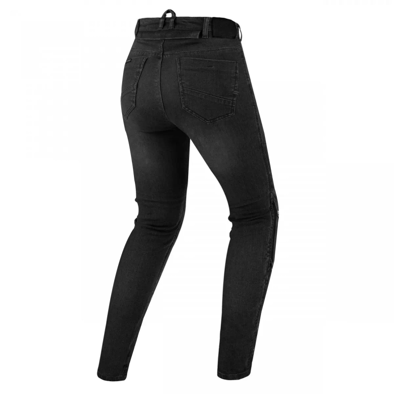 Damen-Motorradjeans mit verlängertem Bund, Shima Metro, schwarz