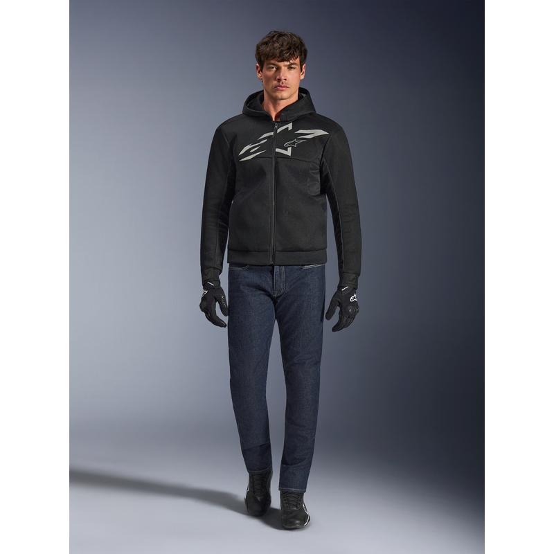 Alpinestars Chrome Superairflow Motorrad-Sweatshirt, schwarz-dunkelgrau-weiß