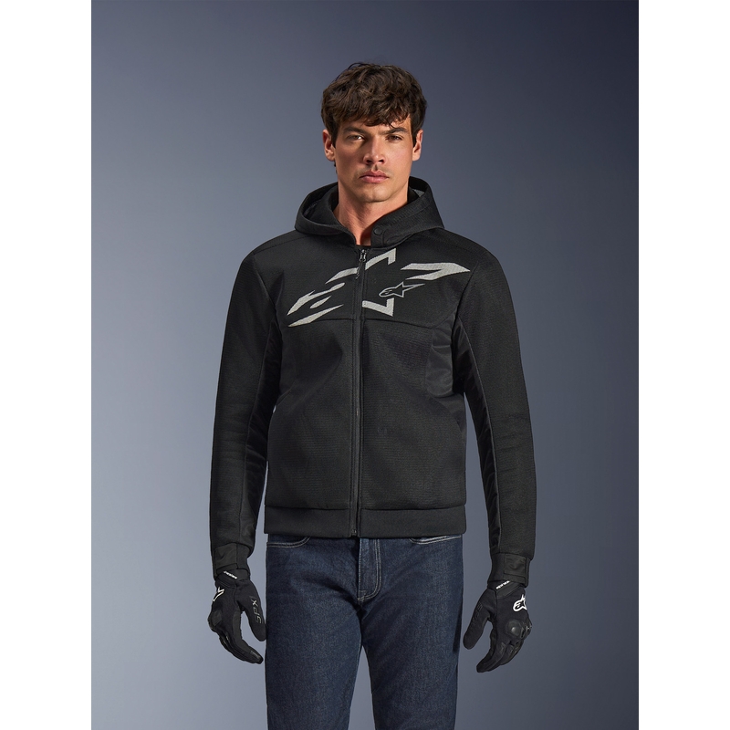 Alpinestars Chrome Superairflow Motorrad-Sweatshirt, schwarz-dunkelgrau-weiß