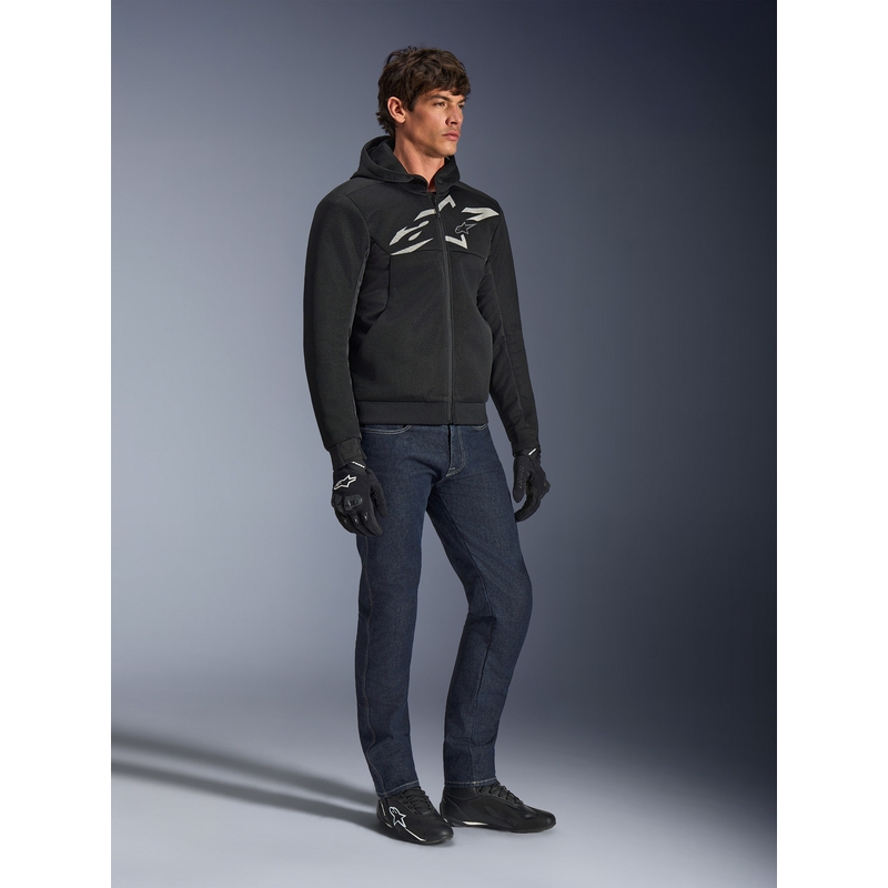 Alpinestars Chrome Superairflow Motorrad-Sweatshirt, schwarz-dunkelgrau-weiß