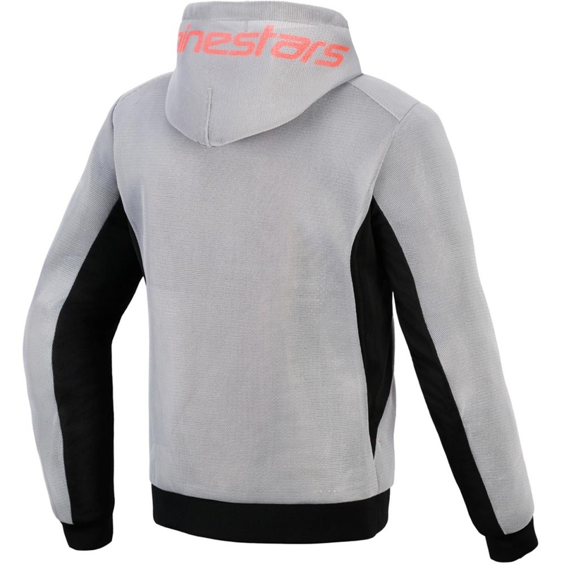 Alpinestars Chrome Superairflow Motorrad-Sweatshirt, schwarz-hellgrau-fluoreszierend rot
