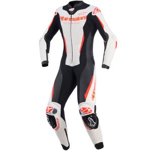 Alpinestars Stella GP-R7 Damen-Motorradkombi aus Leder, einteilig, weiß-fluoreszierend rot-schwarz