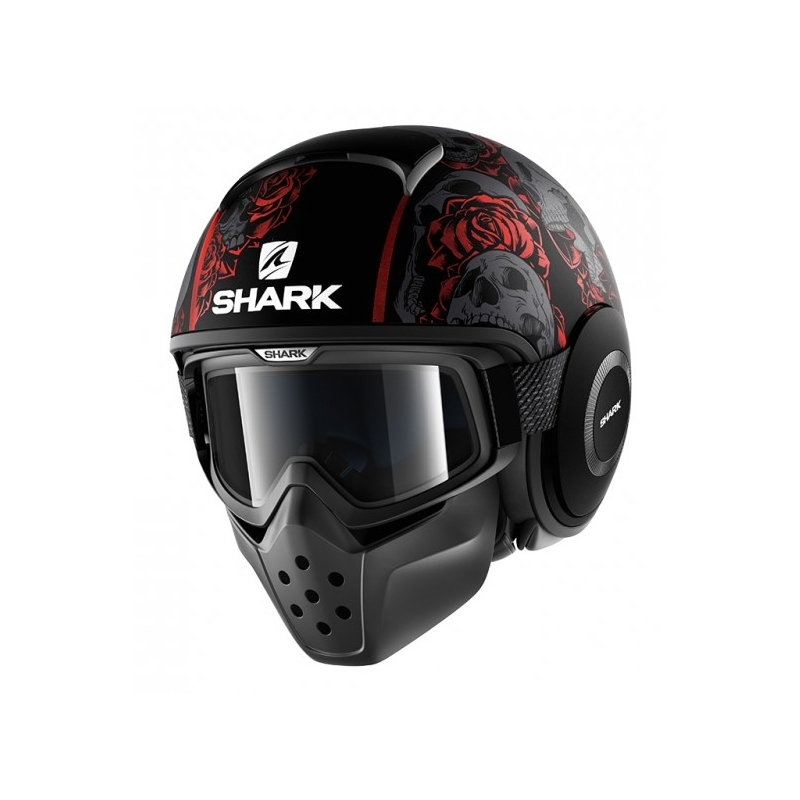Offener Helm SHARK DRAK Sanctus Matte schwarz-grau-rot