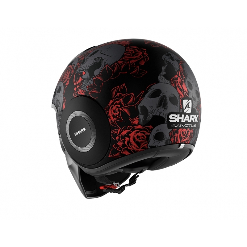 Offener Helm SHARK DRAK Sanctus Matte schwarz-grau-rot