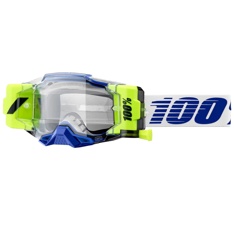 Motocross-Brille 100% - USA Armega Forecast blau mit klarem Plexiglas