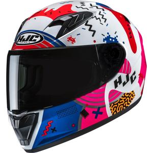 HJC Y10 Mika MC28 Kinder-Integralhelm für Motorräder, weiß-rosa-blau