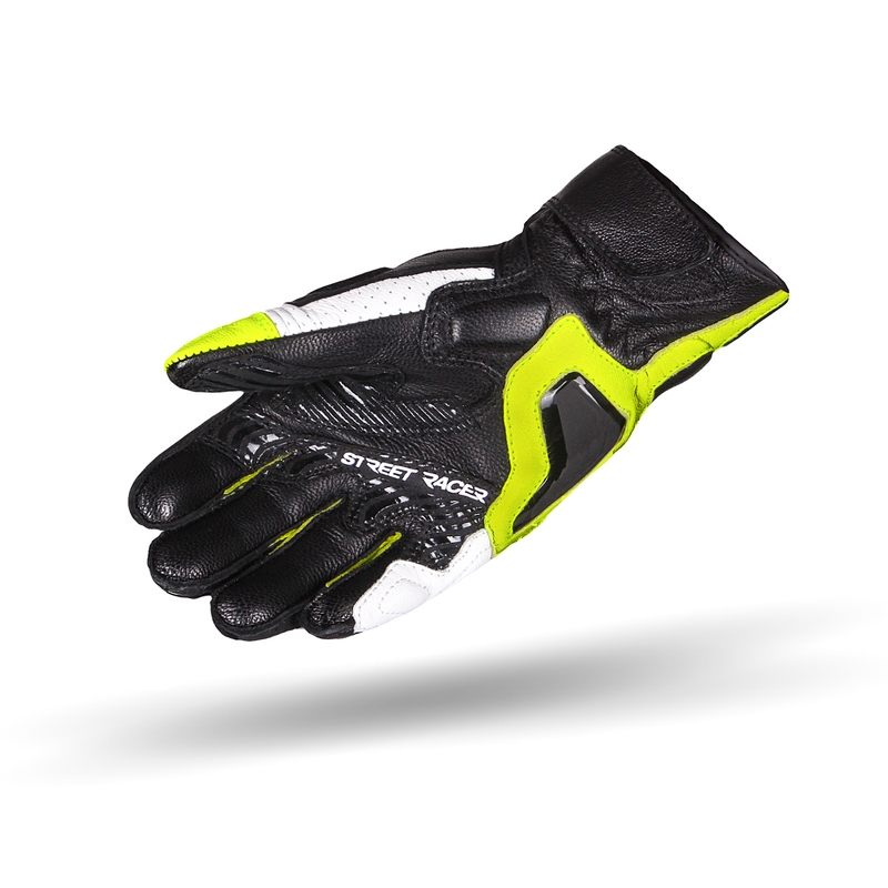 Women's Street Racer XTR Schwarz-Weiß-Fluo Gelb Motorradhandschuhe Ausverkauf