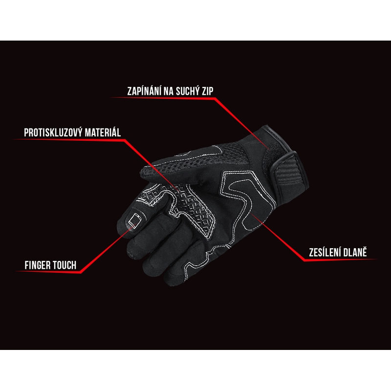 Street Racer Stunt Motorradhandschuhe Schwarz-Weiß