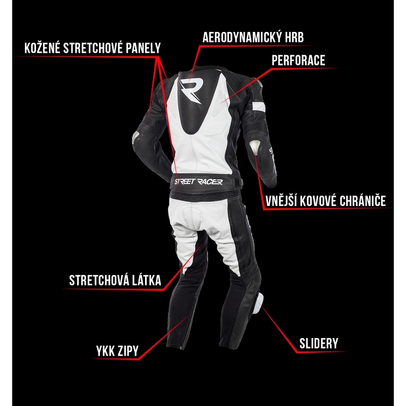 Street Racer Fasttrack schwarz-weißer Herren-Overall Ausverkauf