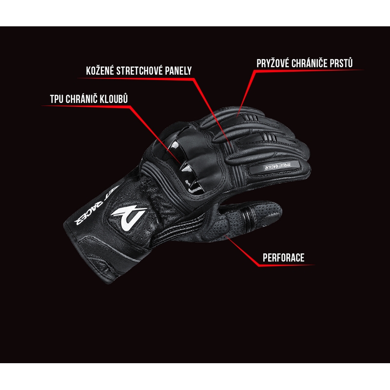 Motorradhandschuhe Street Racer GPR schwarz Ausverkauf