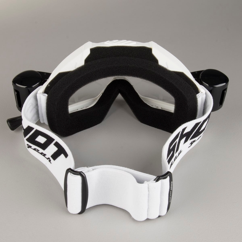 Motocross-Schutzbrille Shot Assault Roll-Off weiß