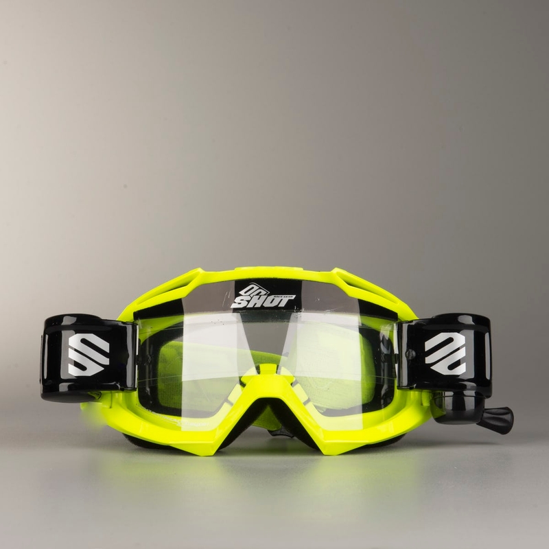 Motocross-Schutzbrille Shot Assault Roll-Off fluo gelb
