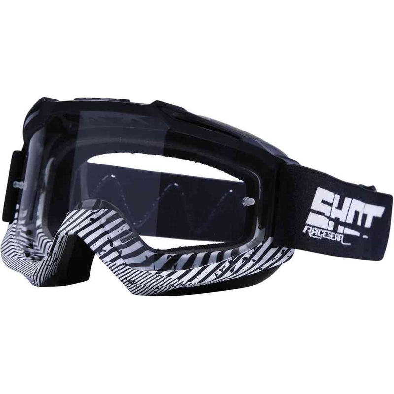 Motocross-Schutzbrille Shot Assault Zone schwarz und weiß