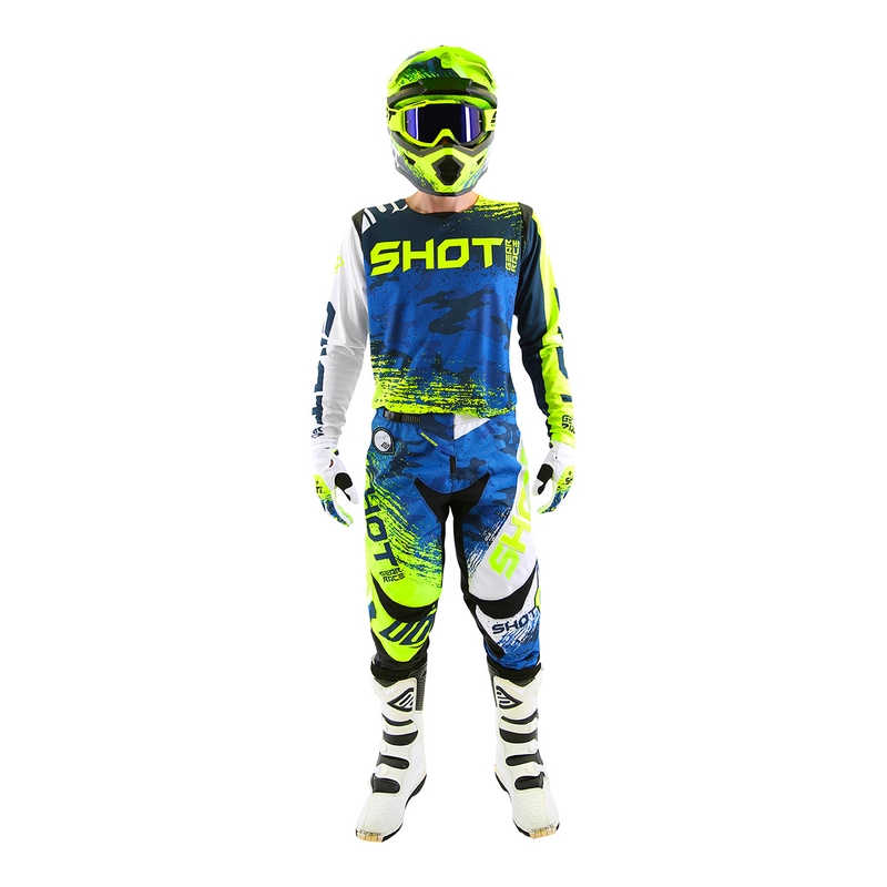 Motocross-Hose Shot CONTACT Counter blau-fluo gelb