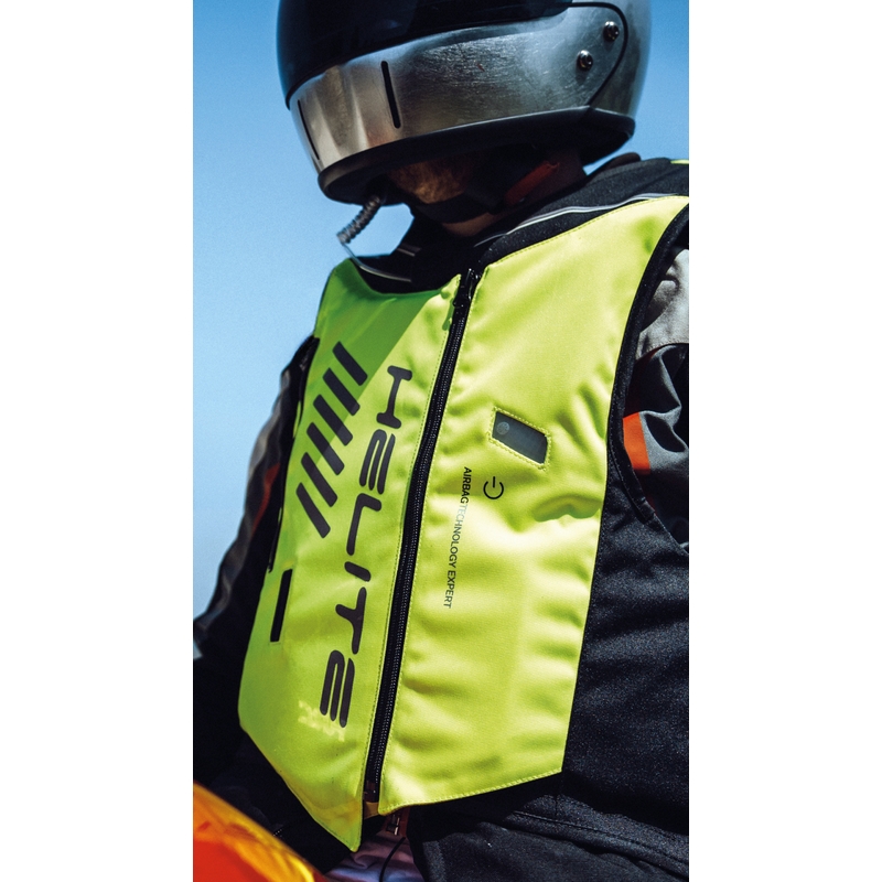 Helite Double Turtle Hivis Airbag-Weste grün-gelb
