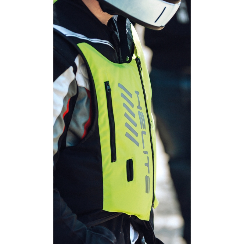 Helite Double Turtle Hivis Airbag-Weste grün-gelb