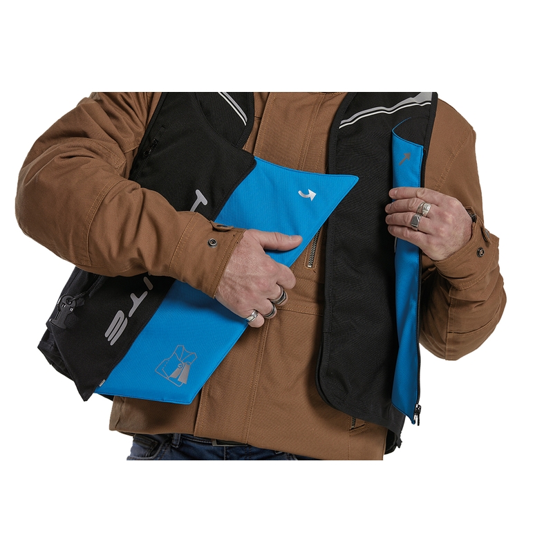 Helite Double Turtle Hivis Airbag-Weste grün-gelb