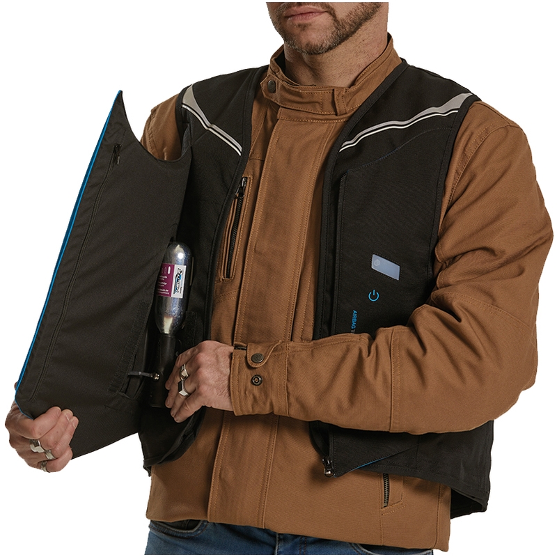 Helite Double Turtle Hivis Airbag-Weste grün-gelb
