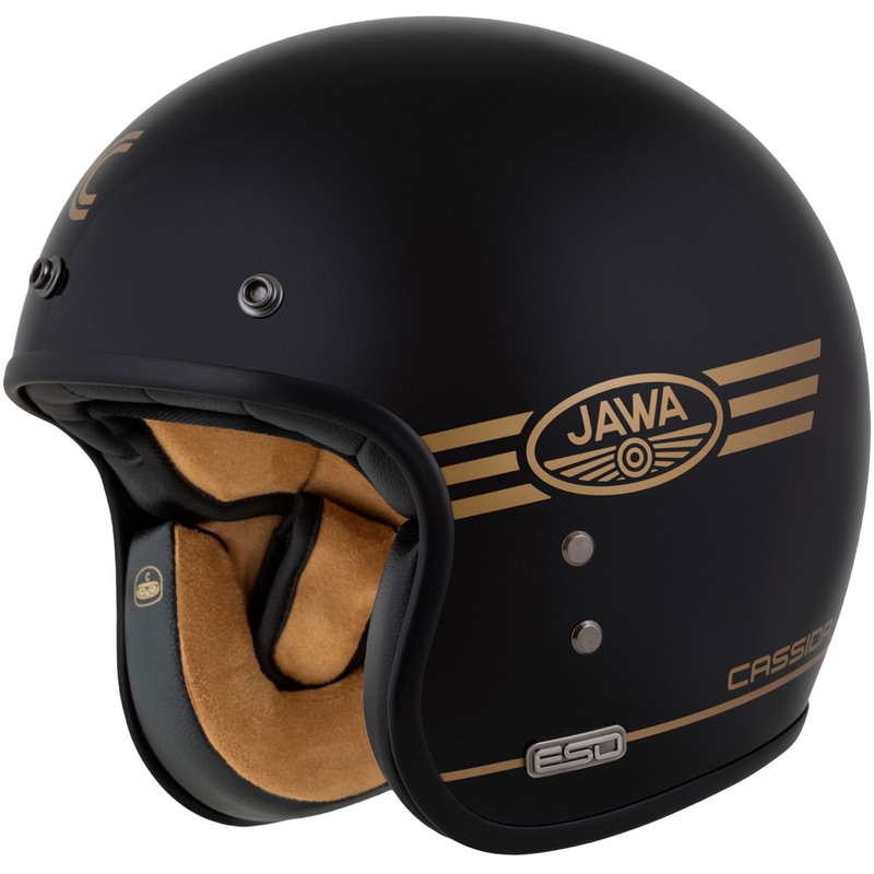 Cassida Eso Jawa Pérák offener Helm, schwarz-perlgold