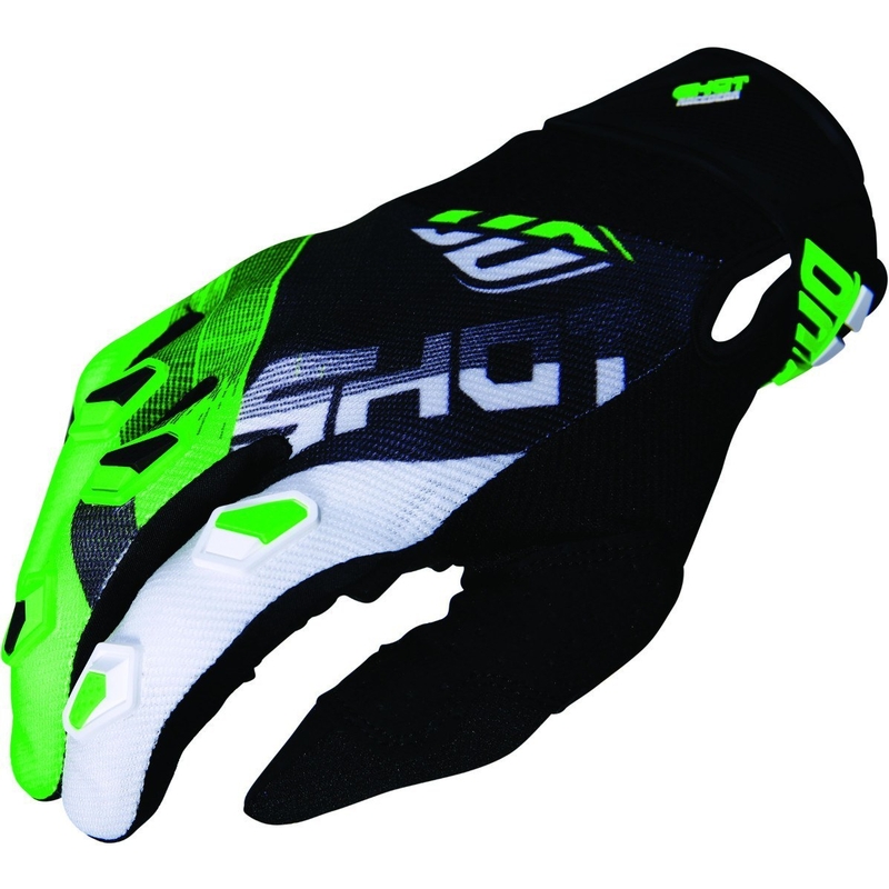 Motocross-Handschuhe Shot DEVO Ultimate schwarz-fluo grün