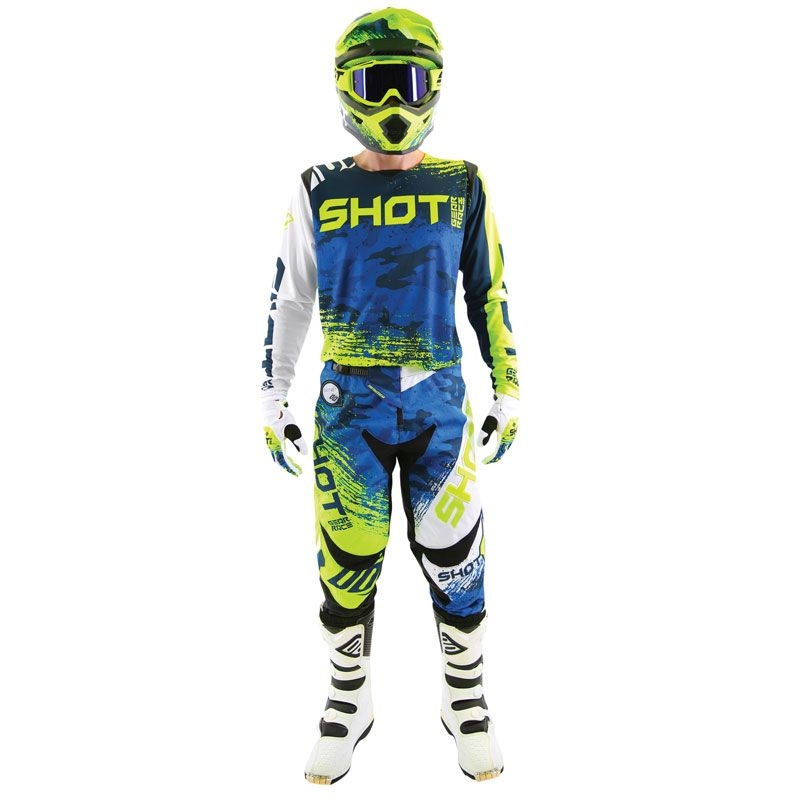 Motocross-Trikot Shot CONTACT Counter blau-fluo gelb