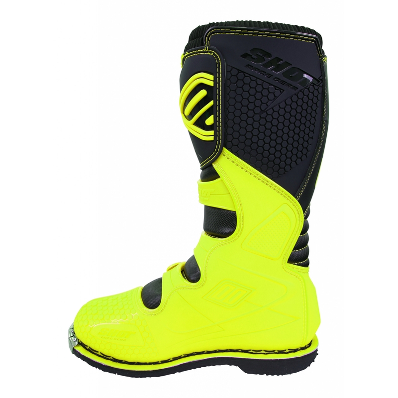 Shot X10 Schwarz-Fluo Gelb Motorradstiefel Ausverkauf