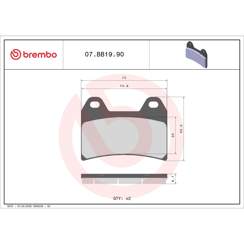 Bremsbeläge BREMBO GENUINE