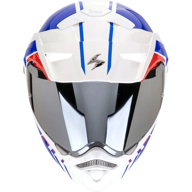 Klappbarer Motorradhelm Scorpion ADX-2 LEWIS weiß-blau-rot