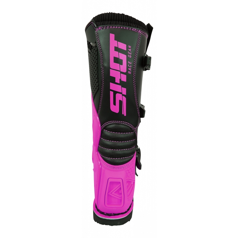 Shot X10 Schwarz-Fluo Rosa Motorradstiefel Ausverkauf