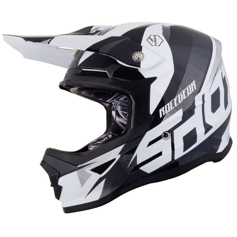 Kinder Motocross Helm Shot Ultimate schwarz und weiß Ausverkauf