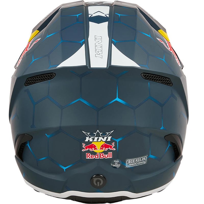 Motocross-Helm KINI Red Bull MX3 1.0 blau-weiß