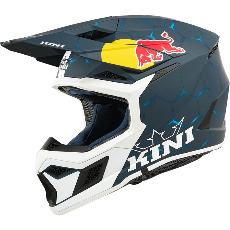 KINI Red Bull MX3 1.0 Kinder-Motocrosshelm blau-weiß