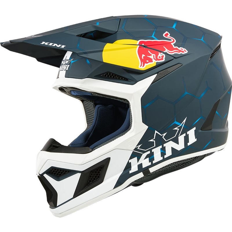 KINI Red Bull MX3 1.0 Kinder-Motocrosshelm blau-weiß
