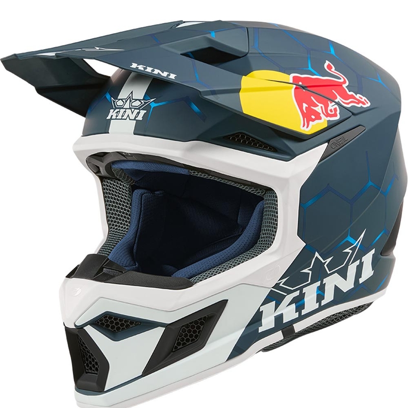 KINI Red Bull MX3 1.0 Kinder-Motocrosshelm blau-weiß
