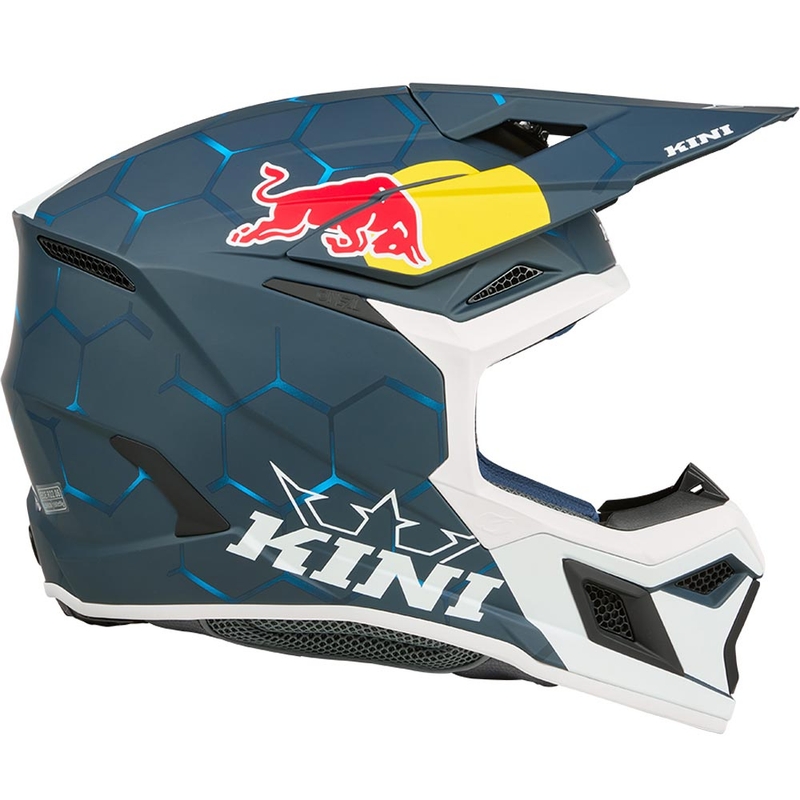 KINI Red Bull MX3 1.0 Kinder-Motocrosshelm blau-weiß