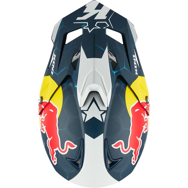 Motocross-Helm KINI Red Bull MXC1 1.0 blau-weiß
