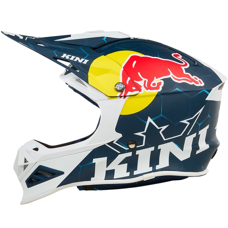 Motocross-Helm KINI Red Bull MXC1 1.0 blau-weiß