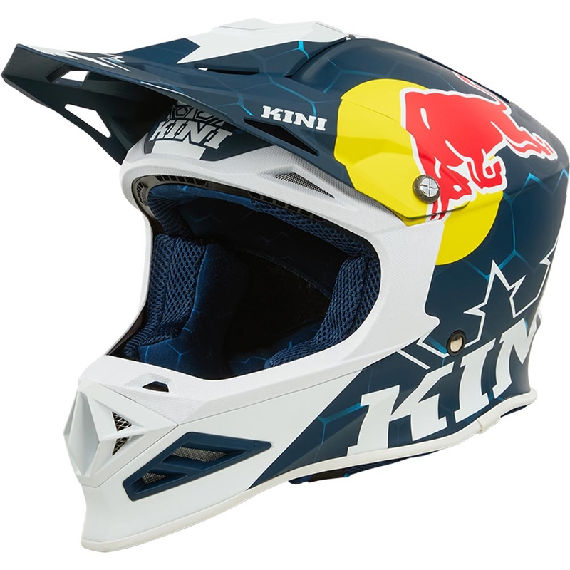 Motocross-Helm KINI Red Bull MXC1 1.0 blau-weiß
