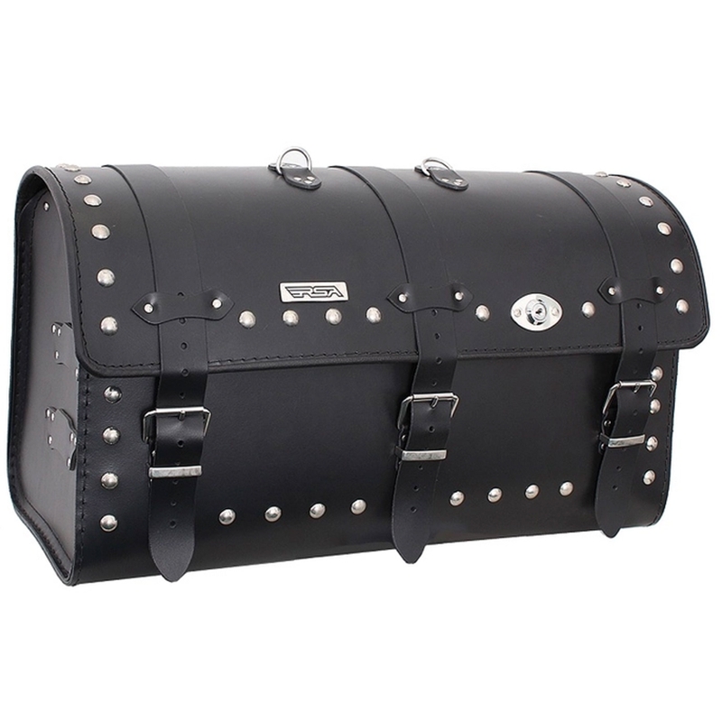 Chopper RSA-18B Motorradkoffer aus Leder mit Schloss