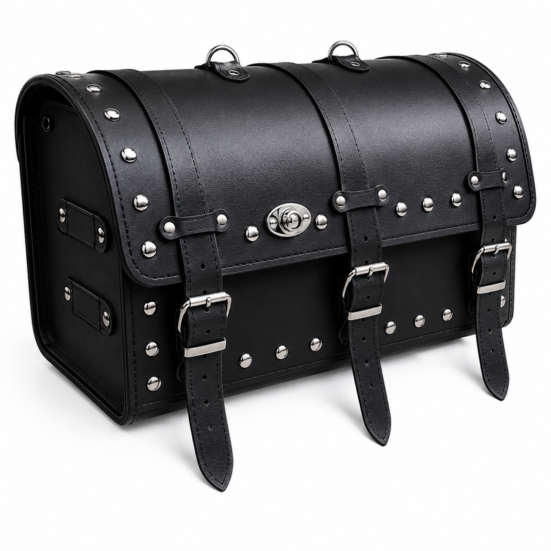 Chopper RSA-13B Motorradkoffer aus Leder mit Schloss
