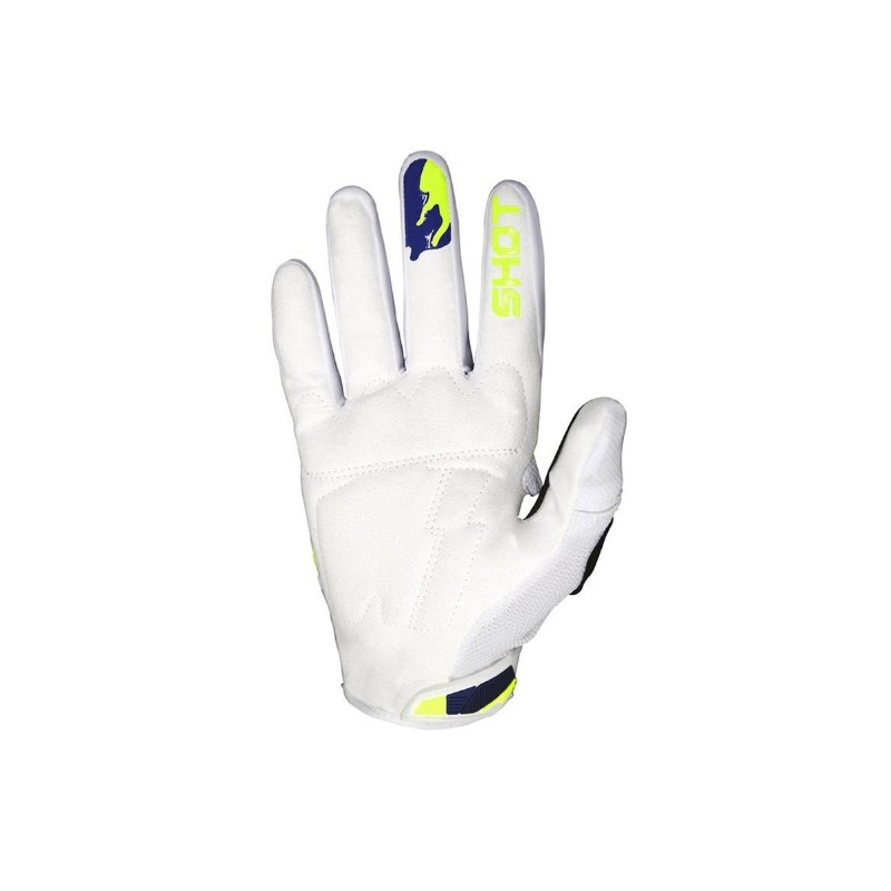 Motocross-Handschuhe Shot CONTACT Counter blau-weiß-fluorgelb
