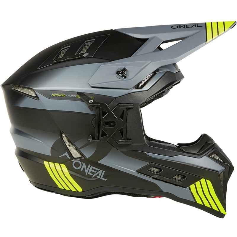 Motocross-Helm O´Neal EX-SRS Hitch, schwarz-grau-fluoreszierend gelb