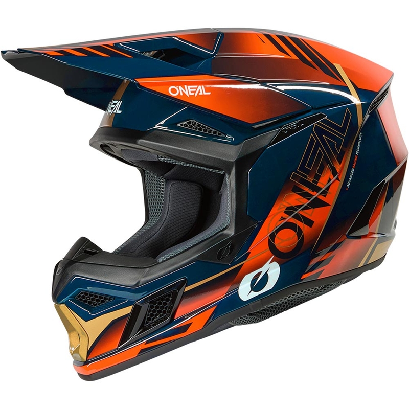 Motocross-Helm O'Neal 3SRS Haze blau-orange-gold