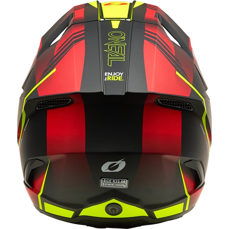 Motocross-Helm O'Neal 3SRS Haze, matt schwarz-rot-fluoreszierend gelb