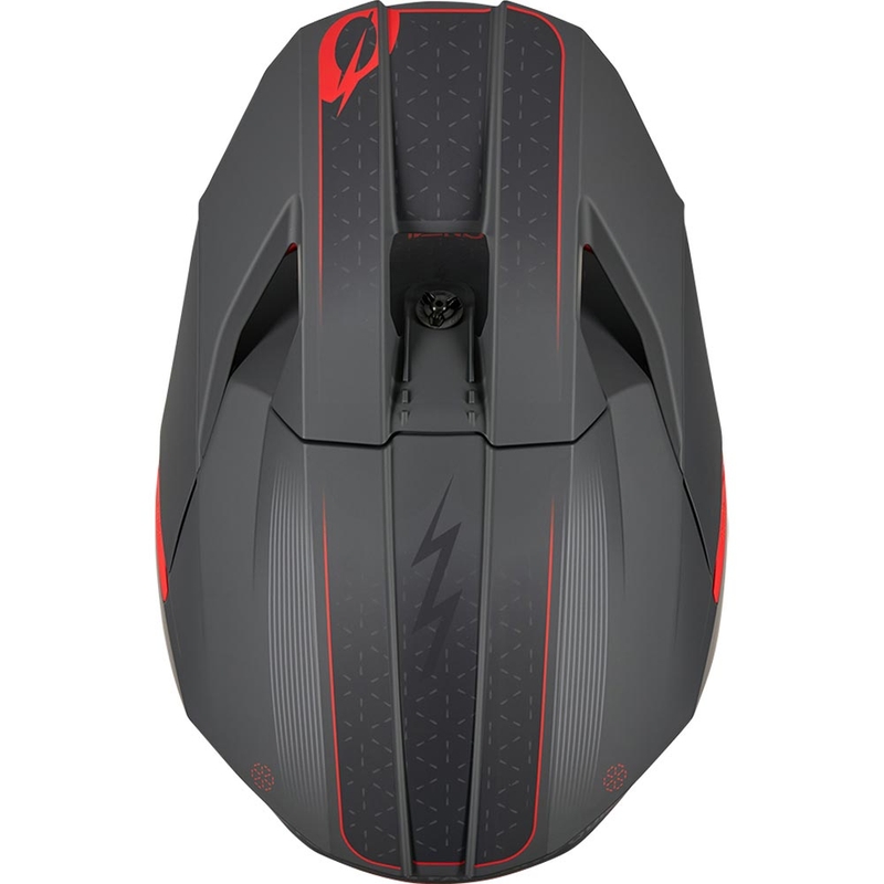 Motocross-Helm O'Neal 3SRS E-Stroke mattgrau-rot