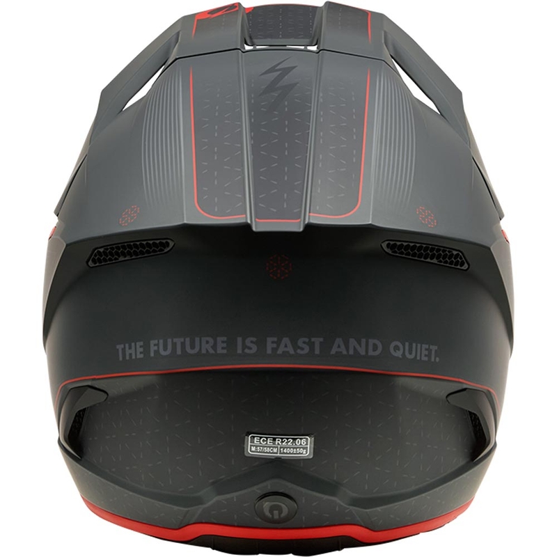 Motocross-Helm O'Neal 3SRS E-Stroke mattgrau-rot