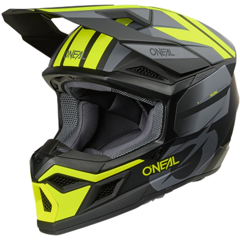 Motocross-Helm O´Neal 3SRS Ride, matt schwarz-grau-fluoreszierend gelb
