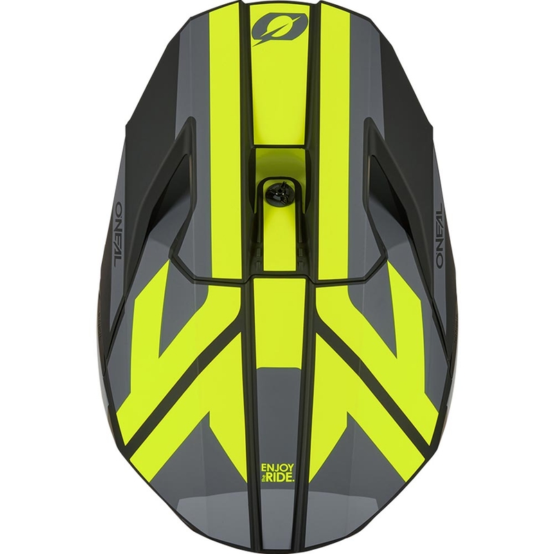 Motocross-Helm O´Neal 3SRS Ride, matt schwarz-grau-fluoreszierend gelb