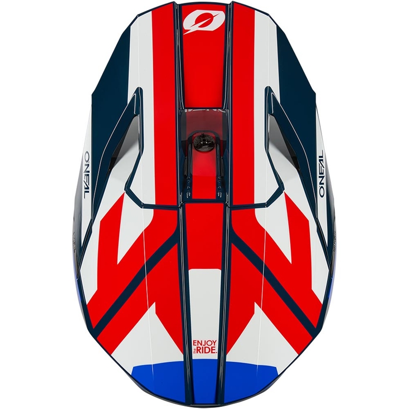 Motocross-Helm O'Neal 3SRS Ride blau-weiß-rot